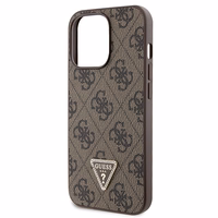 Guess GUHCP13LP4TDSCPW apvalks iPhone 13 Pro / 13 - brūns krustenisks 4G metāla logotips