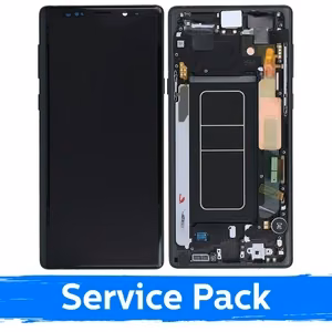 LCD Displejs saderīgs ar Samsung N960 Note 9 ar rāmi / Midnight Black / (Service Pack)