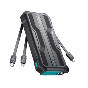 Portatīvais lādētājs Joyroom JR-L016 melns 10000mAh (PD / QC3.0) + integrēts 3in1 kabelis