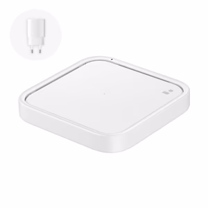 Samsung Wireless Charger Pad EP-P2400TWEGEU 15 W bezvadu indukcijas lādētājs – balts, ar tīkla lādētāju