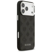 GUESS viedtālruņa apvalks IPHONE 17 Pro Max saderīgs ar Magnētisko GUHMP17XPSPOSSSK (PU W/ Peony Hot Stamp Script) melna
