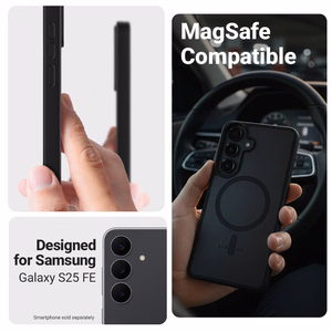 Crong Hybrid Matte Magnetic MagSafe vāciņš ierīcei Samsung Galaxy S25 FE, melns