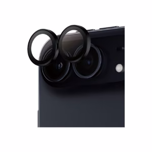 Melns metāla / silikona PanzerGlass Hoops kameras objektīva aizsargs Apple iPhone Duo