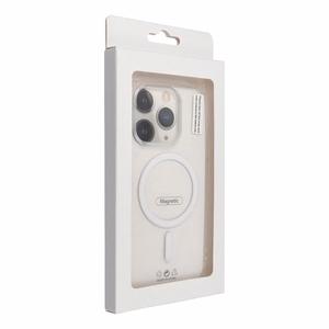 Drop Glue Krāsains Gredzens Magnētiskais Viedtālruņa apvalks saderīgs ar MagSafe IPHONE 11 balta