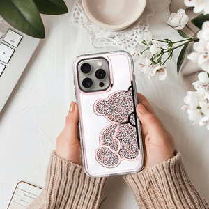 TEDDY BEAR viedtālruņa apvalks (m) IPHONE 7 / 8 / SE 2020 / SE 2022 - rožains (m)