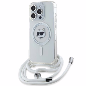 Karl Lagerfeld IML Choupette Head & Cord Magnētiskais viedtālruņa apvalks iPhone 14 Pro Max - caurspīdīgs