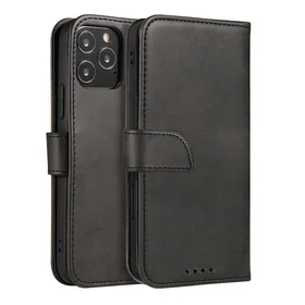 Magnētiskais elegants apvalks ar atloku un statīva funkciju Motorola Moto E32 melns