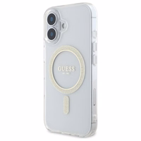 Guess GUHMP16MHFGERET iPhone 16 Plus 6.7" caurspīdīgs cietais apvalks IML Glitter Circle Magnētiskais