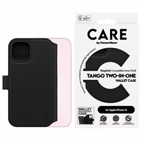 CARE by PanzerGlass Funkcija Tango 2in1 Maku apvalks MagSafe iPhone 15 - melns