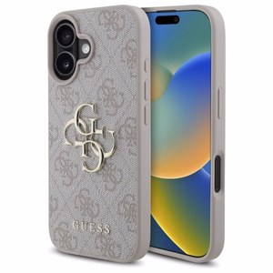 Guess 4G lielā logotipa viedtālruņa apvalks iPhone 16 - rozā