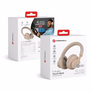 FORCELL F-AUDIO Touch Beat bezvadu austiņas bluetooth ANC bēšas