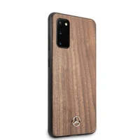 Mercedes Wood Line Walnut viedtālruņa apvalks Samsung Galaxy S20 – brūns