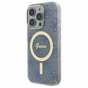 Guess IML 4G Magnētiskais viedtālruņa apvalks iPhone 16 Pro Max - zils