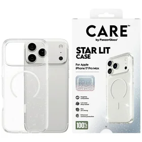 CARE by PanzerGlass Flagship Urban Explorer viedtālruņa apvalks ar baltu MagSafe iPhone 17 Pro Max - caurspīdīgs mirdzums