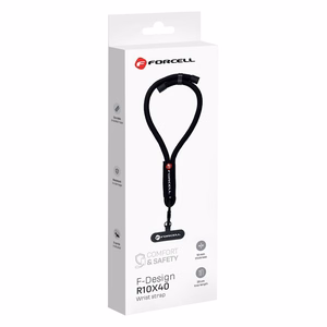 FORCELL F-DESIGN R10X40 rokas telefona siksniņa ar regulējamu garumu (maks. 20cm cilpā) melna