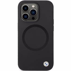 BMW BMHMP14XSILBK2 viedtālruņa apvalks iPhone 14 Pro Max 6.7" - melns Signature Liquid Silicone MagSafe