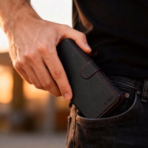 Tech-Protect Wallet maciņš priekš Samsung Galaxy A57 5G melns un sarkans