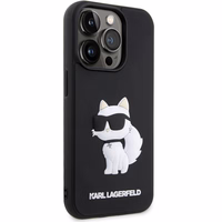 Karl Lagerfeld KLHCP14L3DRKHNK iPhone 14 Pro 6.1" Kietais apvalks (m) - melns (m) Rubber Choupette 3D
