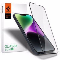Spigen Glass FC rūdītais stikls iPhone 13 / 13 Pro / 14 / 16e - melns