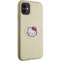 Hello Kitty ādas Kitty Head magnētiskais viedtālruņa apvalks iPhone 11 / Xr - zelta