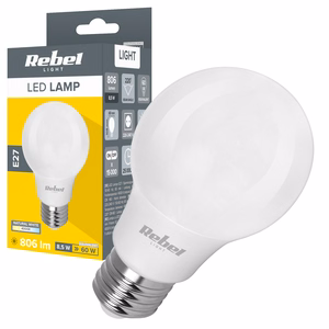 Rebel A60 E27 LED spuldze, 8,5 W, 4000 K, 230 V