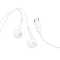 HOCO vadu austiņas Type C ar mikrofonu M95 baltas