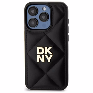 DKNY Quilted Stack Logo viedtālruņa apvalks iPhone 15 Pro - melns