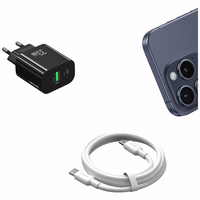 Tīkla lādētājs USAMS CC317 T65 33W 1xUSB-C 1xUSB-A Fast Charging melns