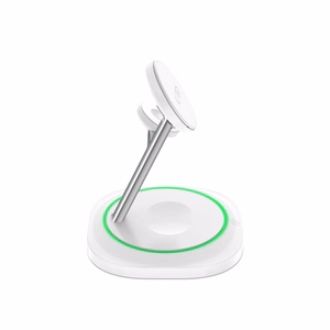 Tech-Protect QI15W-A46 3v1 magnētiskais induktīvais lādētājs MagSafe - balts