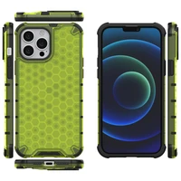 Honeycomb Case bruņu vāks ar TPU buferi iPhone 13 Pro Max zaļš