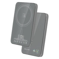 Blavec Portatīvais lādētājs 5000mAh BJ-04 Īpaši Plāns 7,8mm - Type C - 22,5W magnētiskā Magsafe 3 in 1 (PBBJ04-MC5G) pelēka stikls
