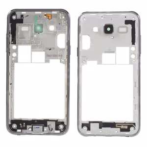 Vidējais korpuss Samsung J500 J5 2015 pelēks (melns) ar buzeri un sānu pogām oriģināls (lietots Grade B)