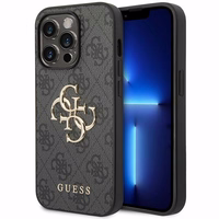 Guess GUHCP15L4GMGGR iPhone 15 Pro 6.1" pelēks/pelēks cietais apvalks 4G Liels Metāla Logotips