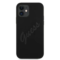 Guess GUHCP12SLSVSBK iPhone 12 mini 5.4" melns/melns cietais apvalks Script Vintage