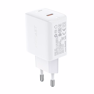 Acefast GaN USB Type-C 30W lādētājs, PD, QC 3.0, AFC, FCP, balts (A21 white)