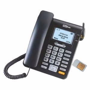 Mobilais telefons - MAXCOM MM 28D stacionārs vadu ar SIM karti melns