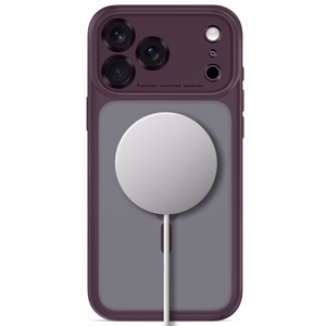 Tech-Protect MagPeak MagSafe CC maciņš, paredzēts iPhone 18 Pro Max / 17 Pro Max, matēts tumšā ķiršu krāsā