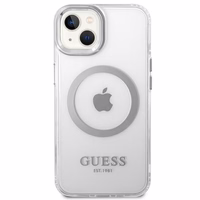 Guess GUHMP14MHTRMS iPhone 14 Plus 6.7" sudrabains/sudrabains cietais apvalks Metāla kontūra Magnētiskais