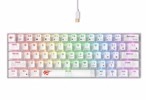 Havit KB903L - spēļu tastatūra (caurspīdīga balta)