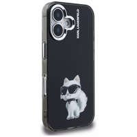 Karl Lagerfeld IML Aquarelle Choupette & Logo iPhone 16 macins - melns