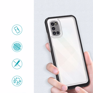 Caurspīdīgs 3in1 viedtālruņa apvalks Samsung Galaxy A03s (166) rāmja gels melns