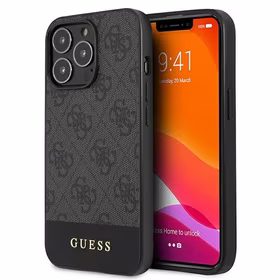Guess GUHCP13LG4GLGR iPhone 13 Pro / 136,1" pelēks/pelēks maciņš 4G Stripe Collection