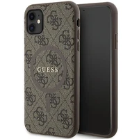Guess GUHMN61G4GFRW iPhone 11 6.1" / Xr brūns/brūns cietais apvalks 4G kolekcija ādas metāla logotips Magnētiskais