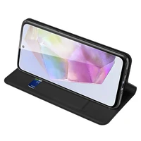 Dux Ducis Skin Pro viedtālruņa apvalks Samsung Galaxy A36 5G / A56 5G ar atveramu vāciņu un kartes slotu - melns