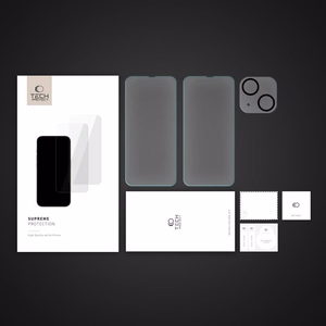 Tech-Protect Supreme Set для iPhone 14 2x закалённое стекло для дисплея / закалённое стекло для камеры
