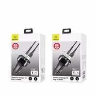 USAMS auto lādētājs 2xUSB C13 2,1A Lightning melns NTU35LC13TZ