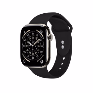 Crong Liquid Apple Watch siksniņa, 44/45/46/49 mm, melna