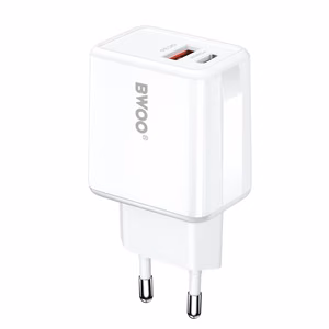 BWOO wall charger CDA182 QC 38W 1x USB-A + 1x USB-C white
