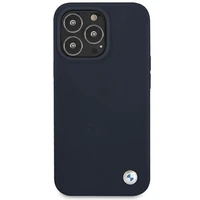 BMW Silicone Signature viedtālruņa apvalks iPhone 13 Pro Max 6.7" - tumši zils