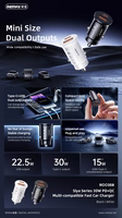 Auto lādētājs Remax RCC358 30W USB-C/USB-A melns